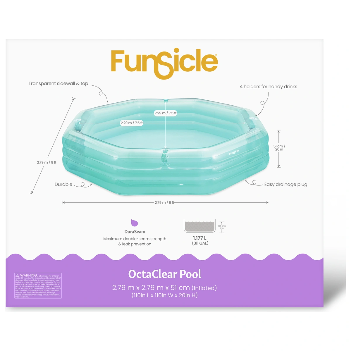 Funsicle 9ft Octagonal Family Pool