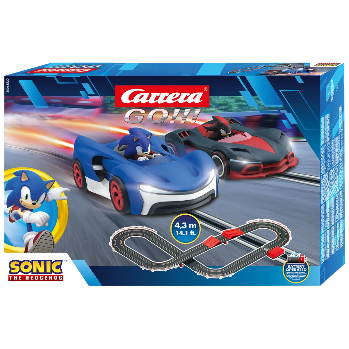 Carrera GO!!! B/O Sonic The Hedgehog 4.3M Slot Racing Set