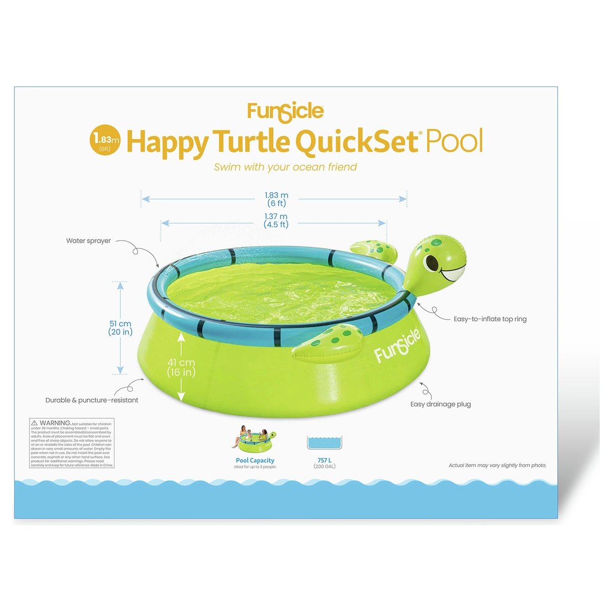 Funsicle Quick Up Turtle Pool