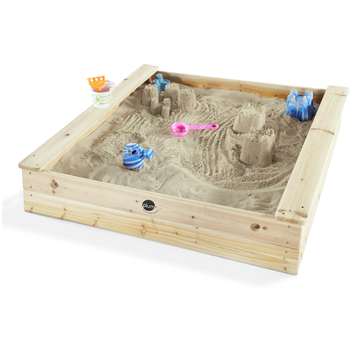 Plum Square Wooden Sand Pit