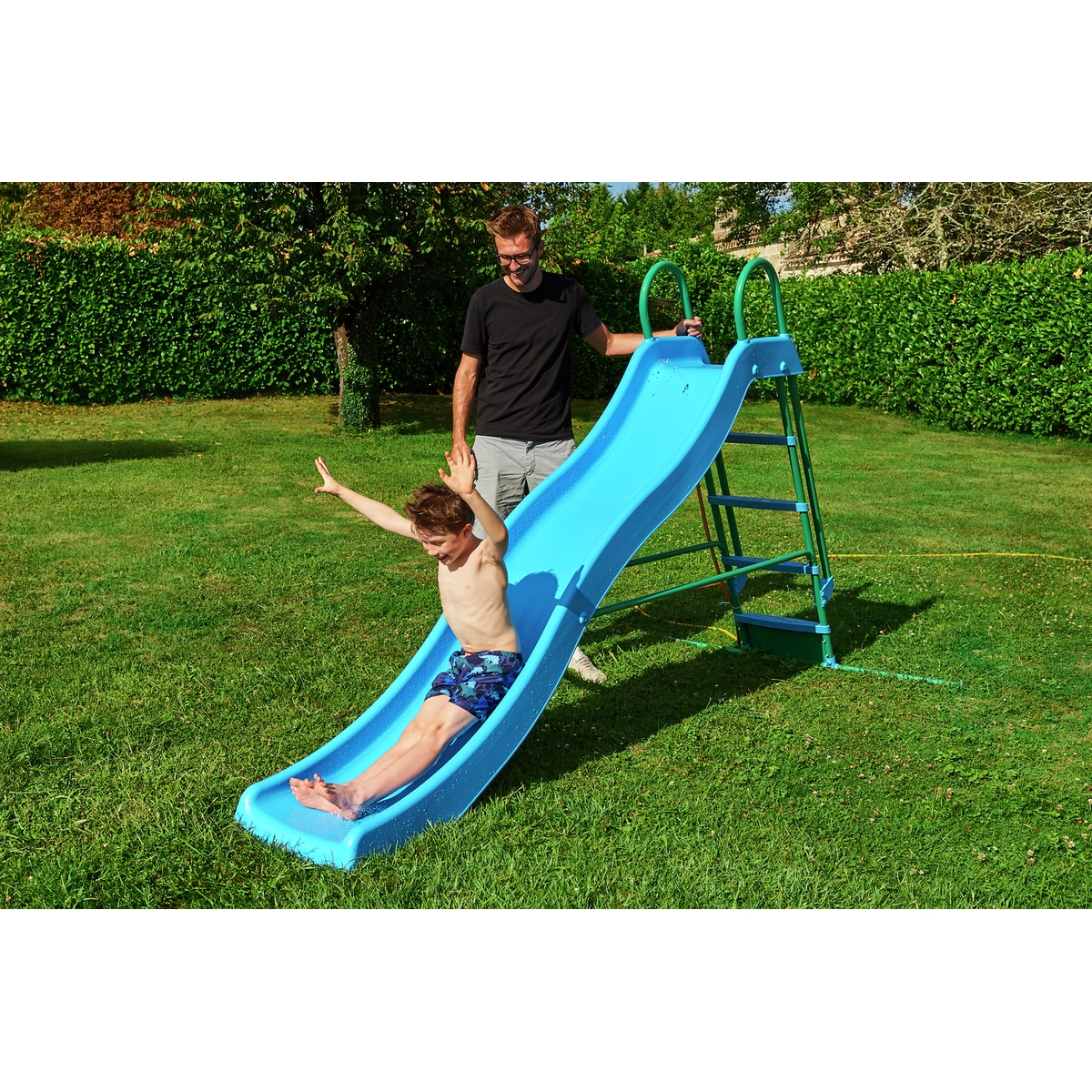 Chad Valley 9ft Kids Wavy Garden Slide - Blue