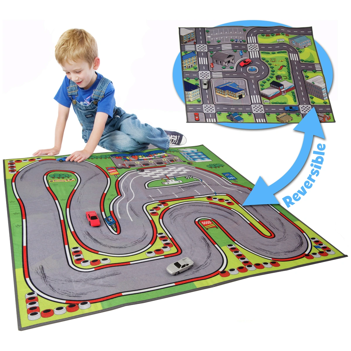 Chad Valley Double Sided Toy Car Mat and Cars