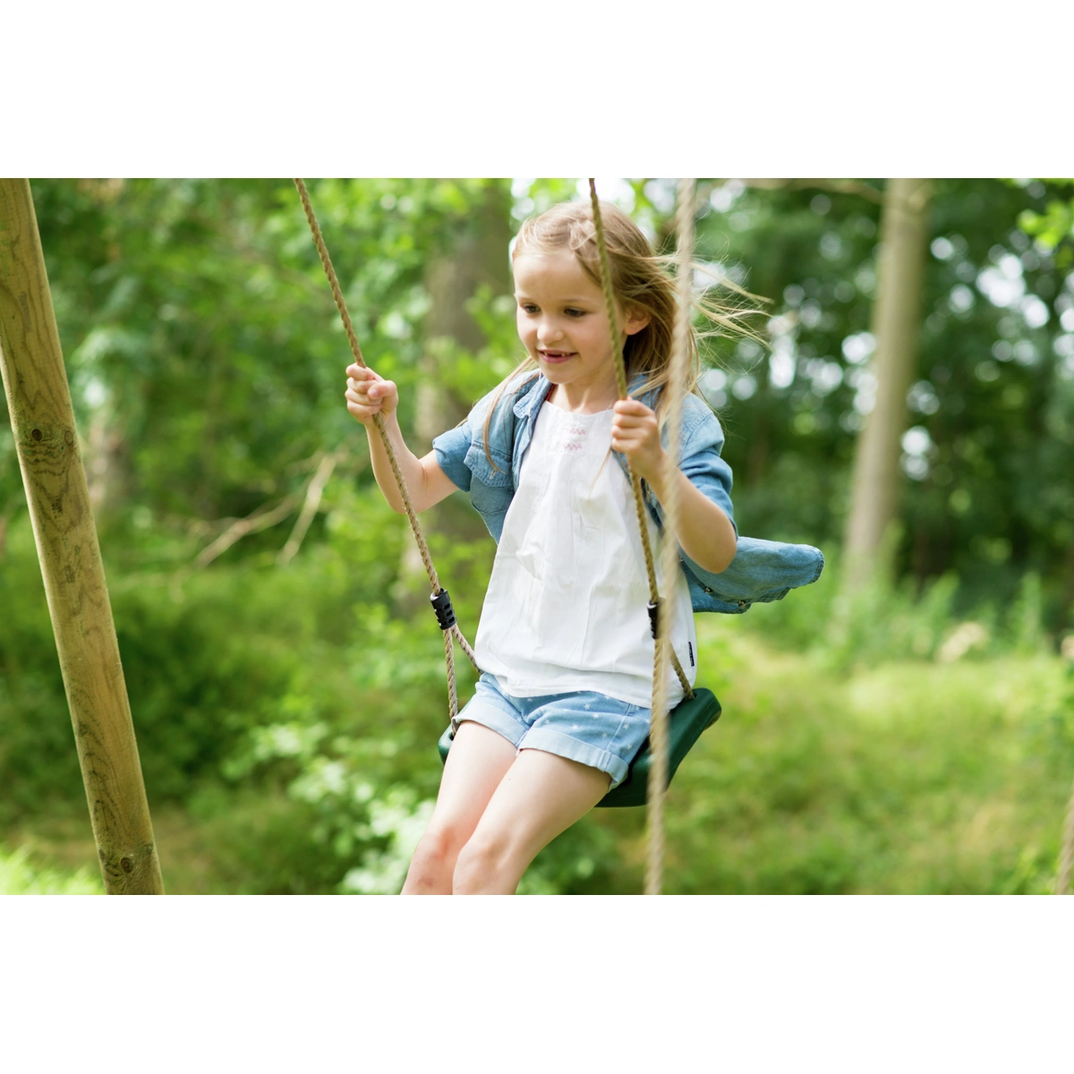 Plum Gibbon Wooden Garden Swing Set.