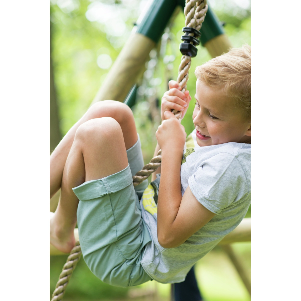 Plum Gibbon Wooden Garden Swing Set.