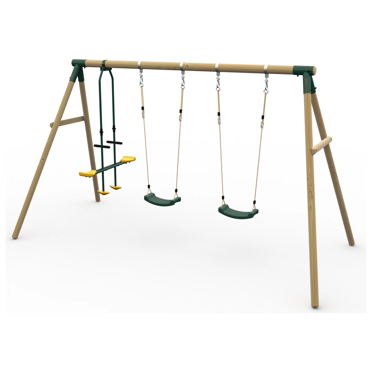 Plum Colobus Wooden Garden Swing Set.