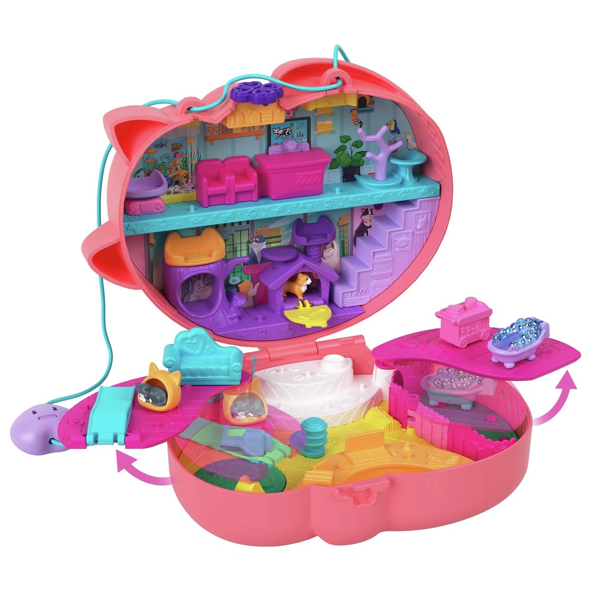 Polly Pocket Cuddly Cat Wearable Purse Compact