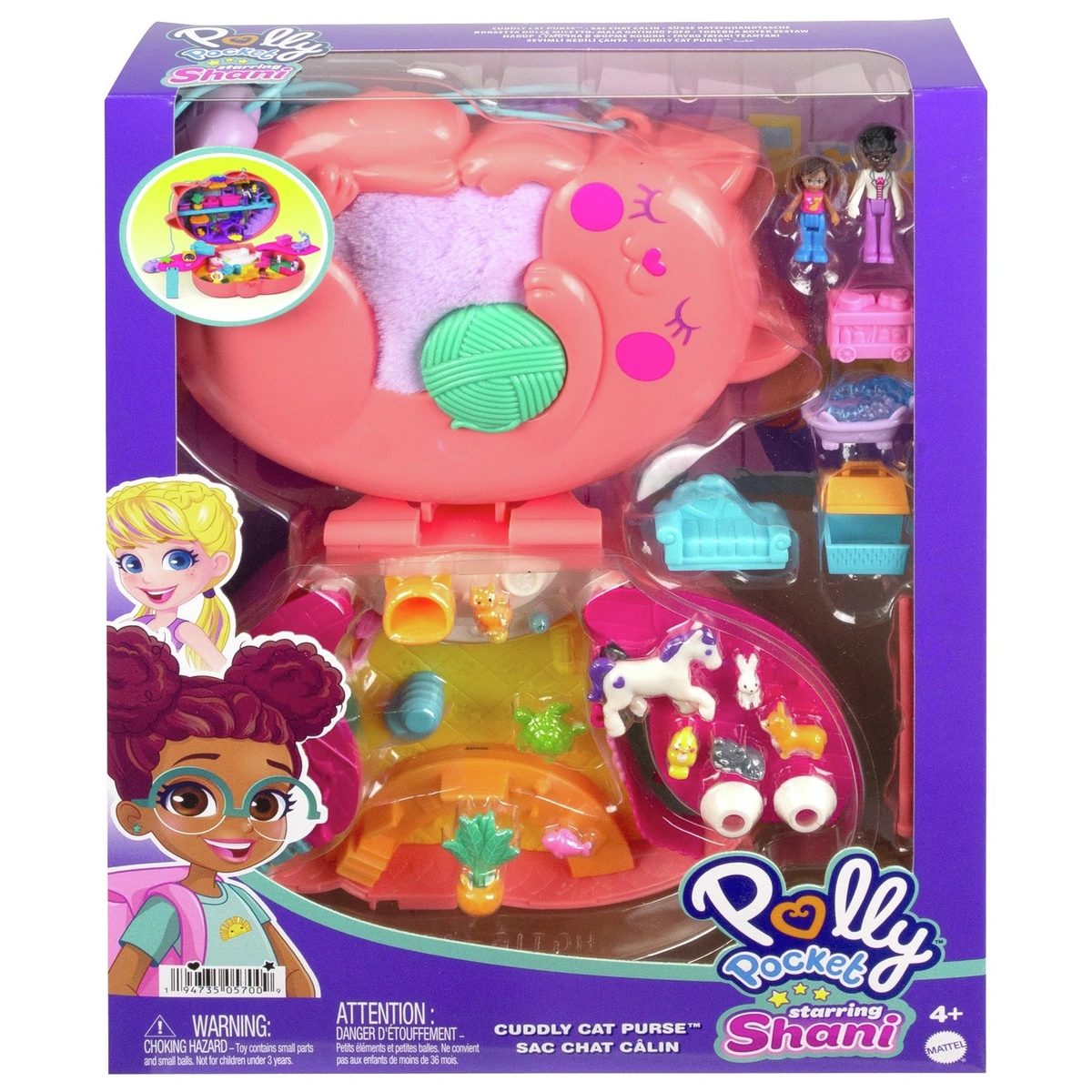 Polly Pocket Cuddly Cat Wearable Purse Compact