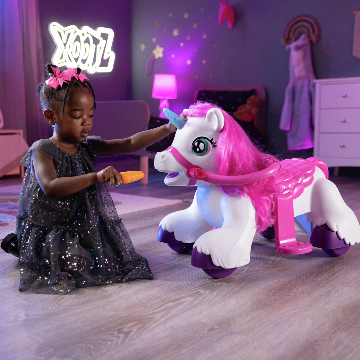 Xootz Magical Unicorn Ride-On Toy - White