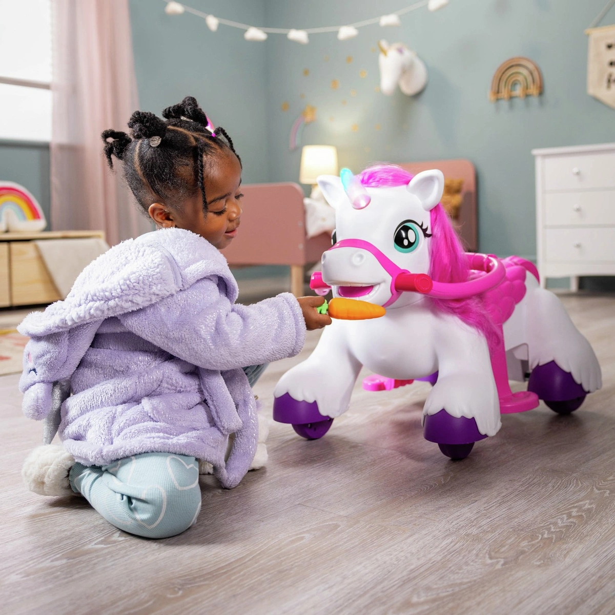 Xootz Magical Unicorn Ride-On Toy - White