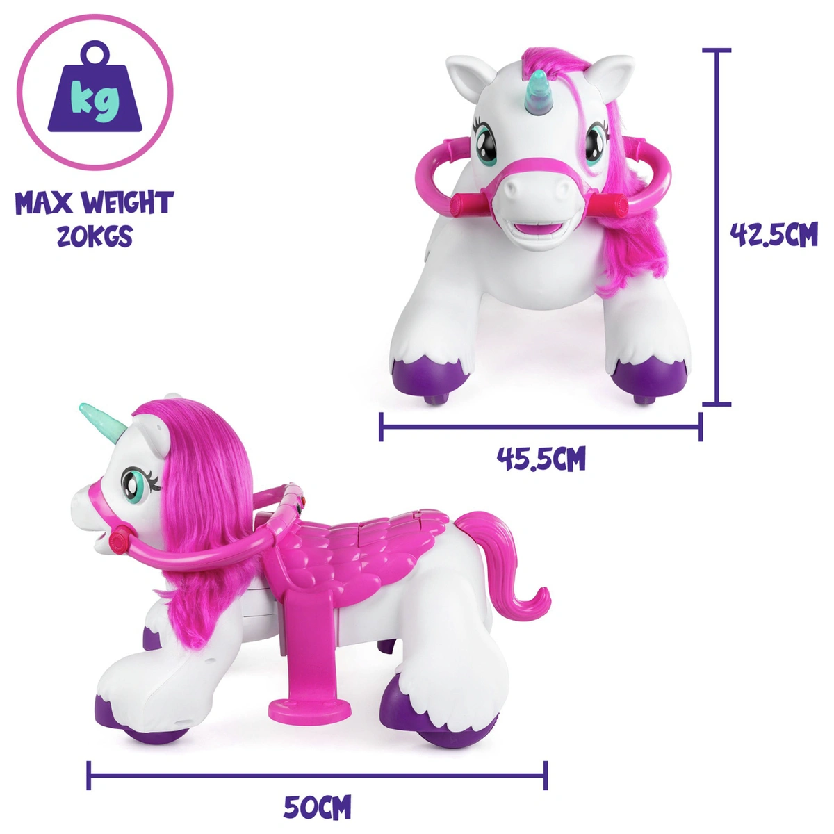 Xootz Magical Unicorn Ride-On Toy - White