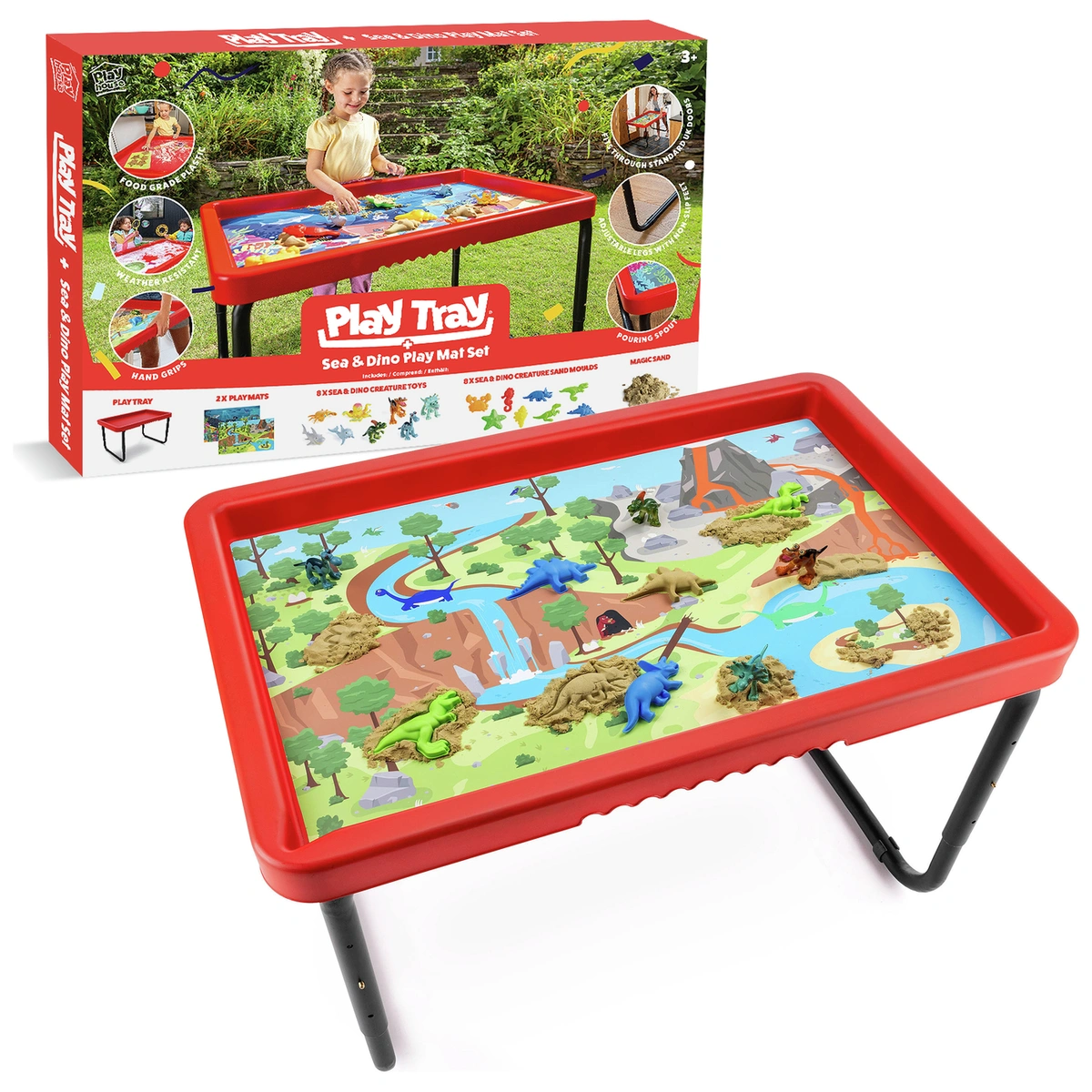 Play Tray Sea and Dino Play Mat Set