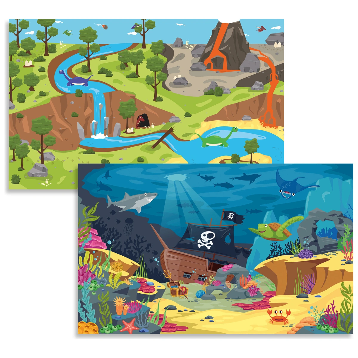 Play Tray Sea and Dino Play Mat Set