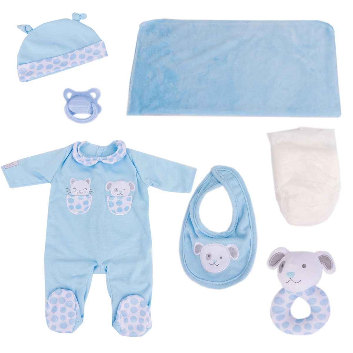 Tiny Treasures Dolls Blue Layette Set