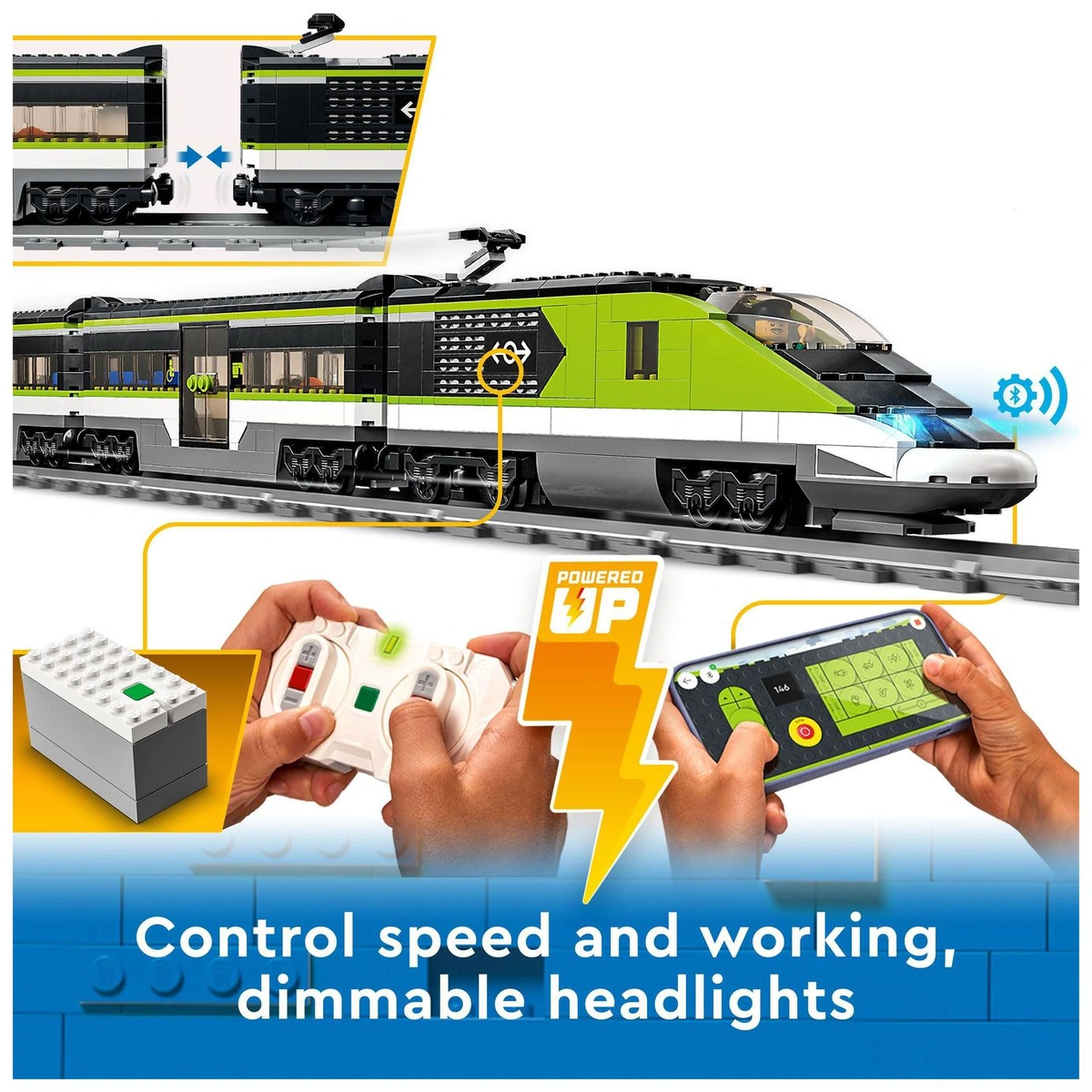 LEGO City Express Passenger Train Toy RC Lights Set 60337