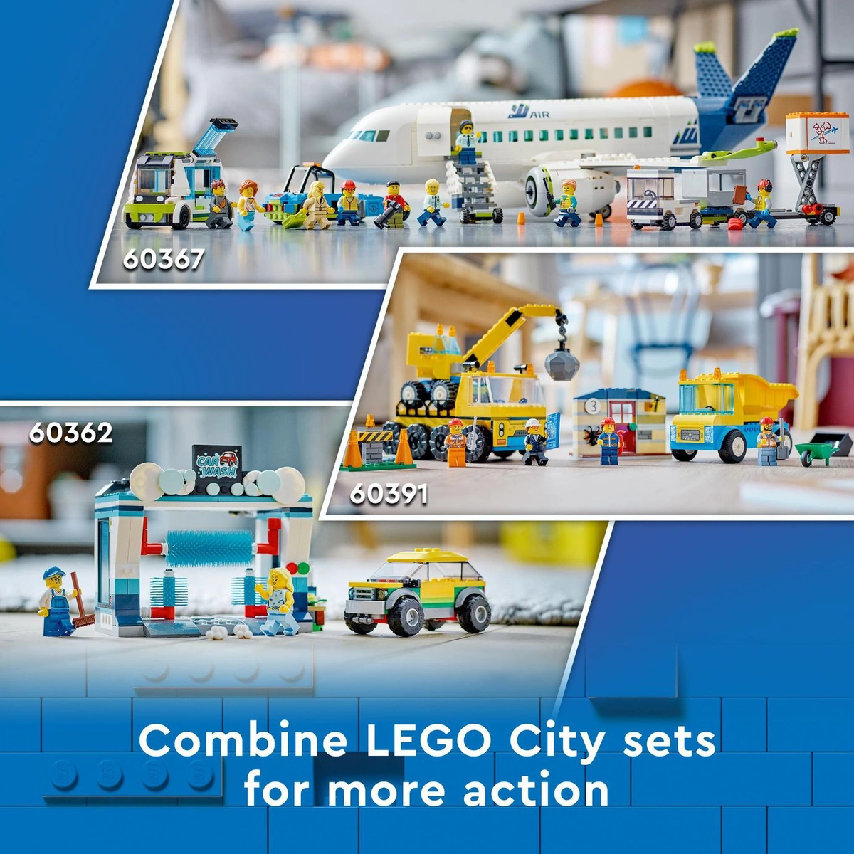 LEGO City Passenger Aeroplane Toy & 4 Airport Vehicles 60367