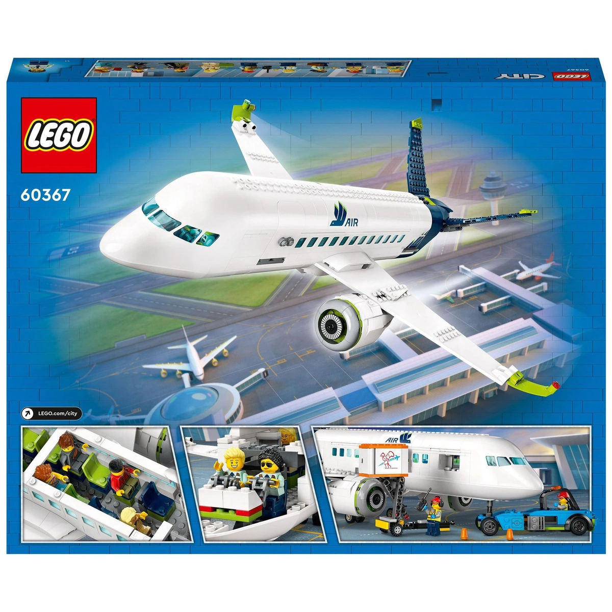 LEGO City Passenger Aeroplane Toy & 4 Airport Vehicles 60367