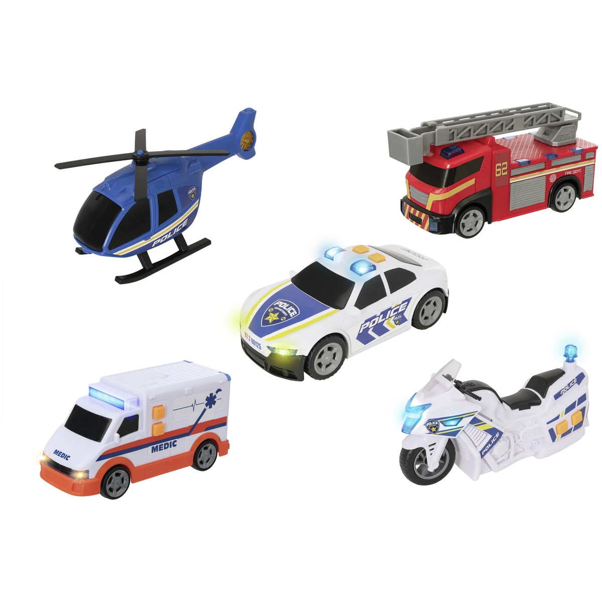 Teamsterz Light and Sound Emergency Team-Pack of 5