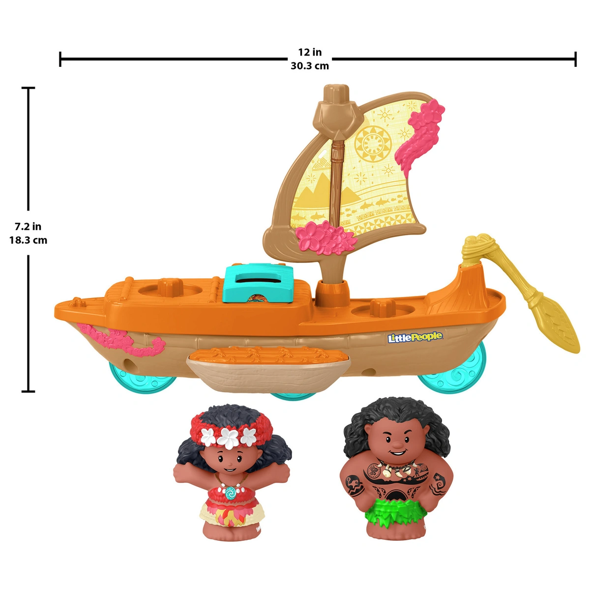 Disney Princess Moana & Maui's Canoe Sail Boat with Figures