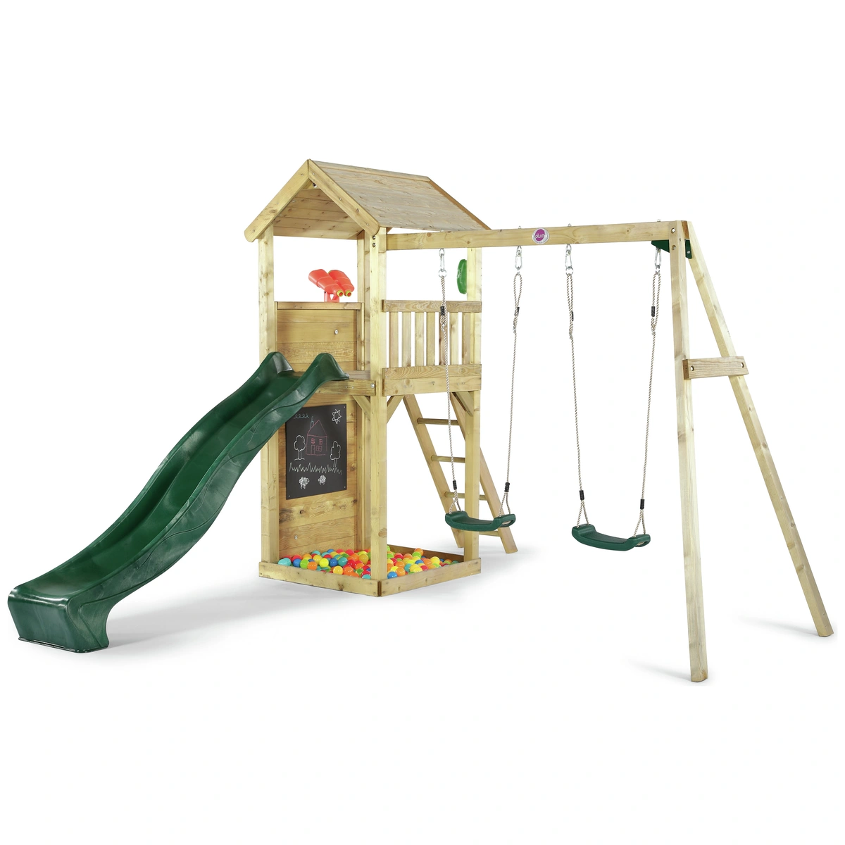 Plum Lookout Tower Wooden Climbing Frame with Swings & Slide