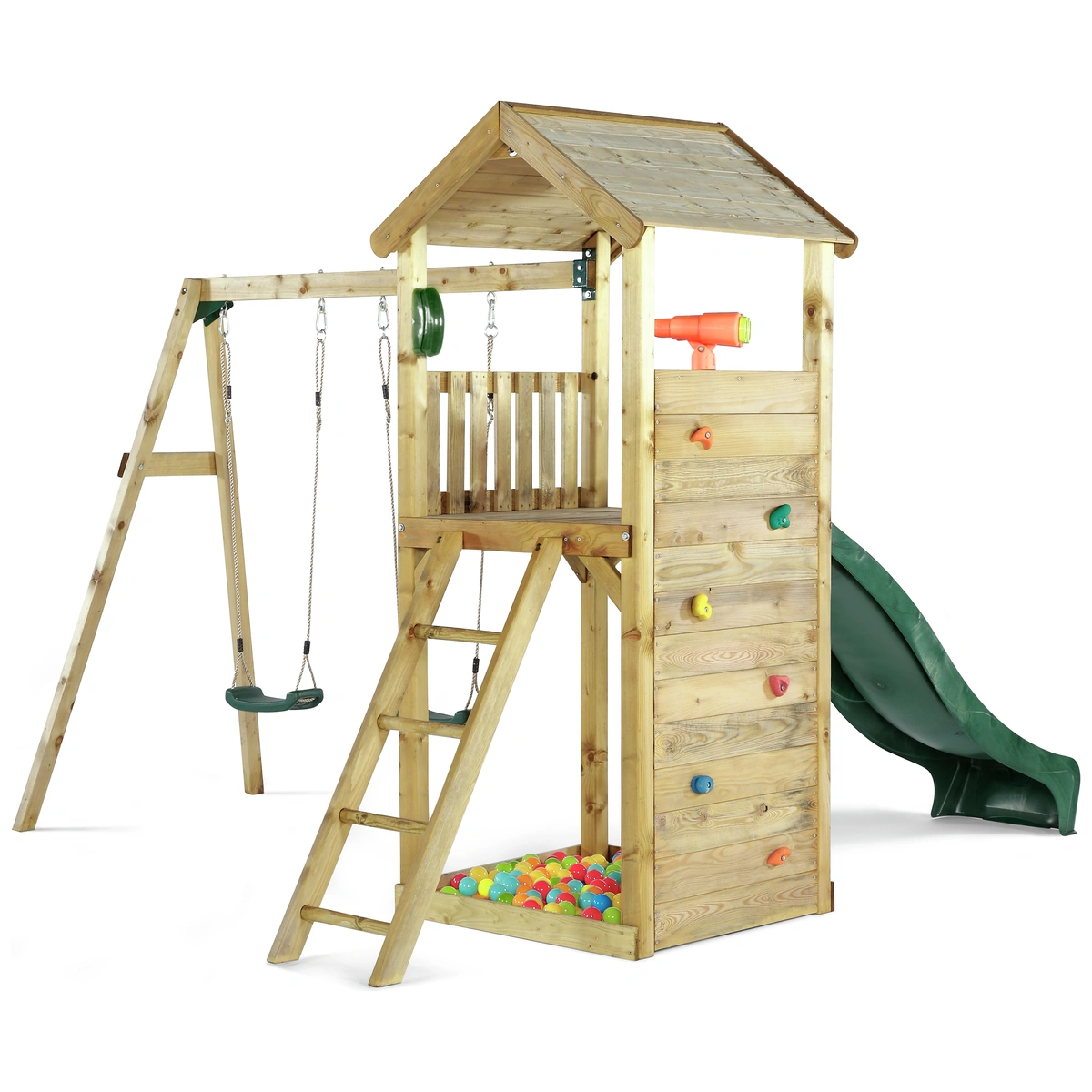 Plum Lookout Tower Wooden Climbing Frame with Swings & Slide