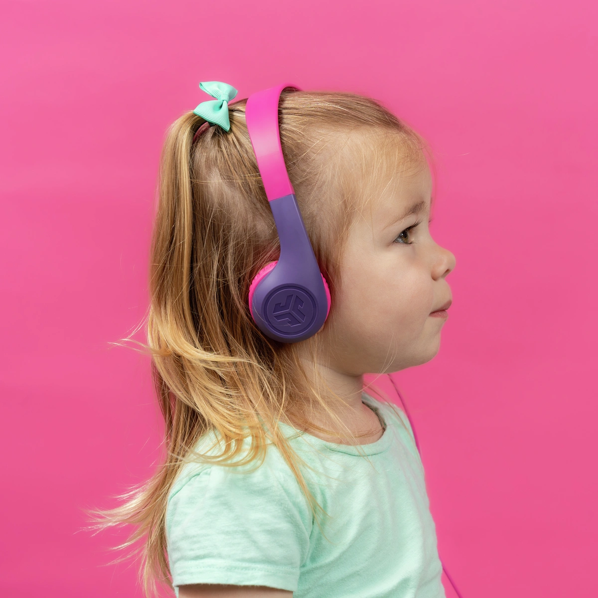 JLab JBuddies Pop Kids Wired On Ear Headphones - Pink