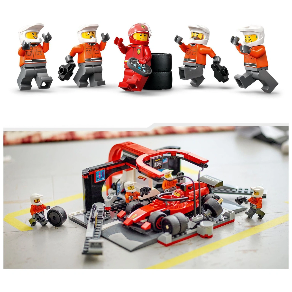 LEGO City F1 Pit Stop & Pit Crew with Ferrari Car Toy 60443