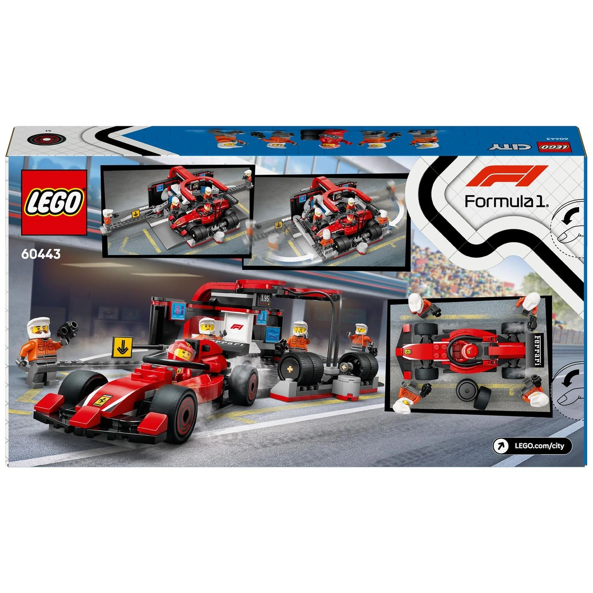 LEGO City F1 Pit Stop & Pit Crew with Ferrari Car Toy 60443