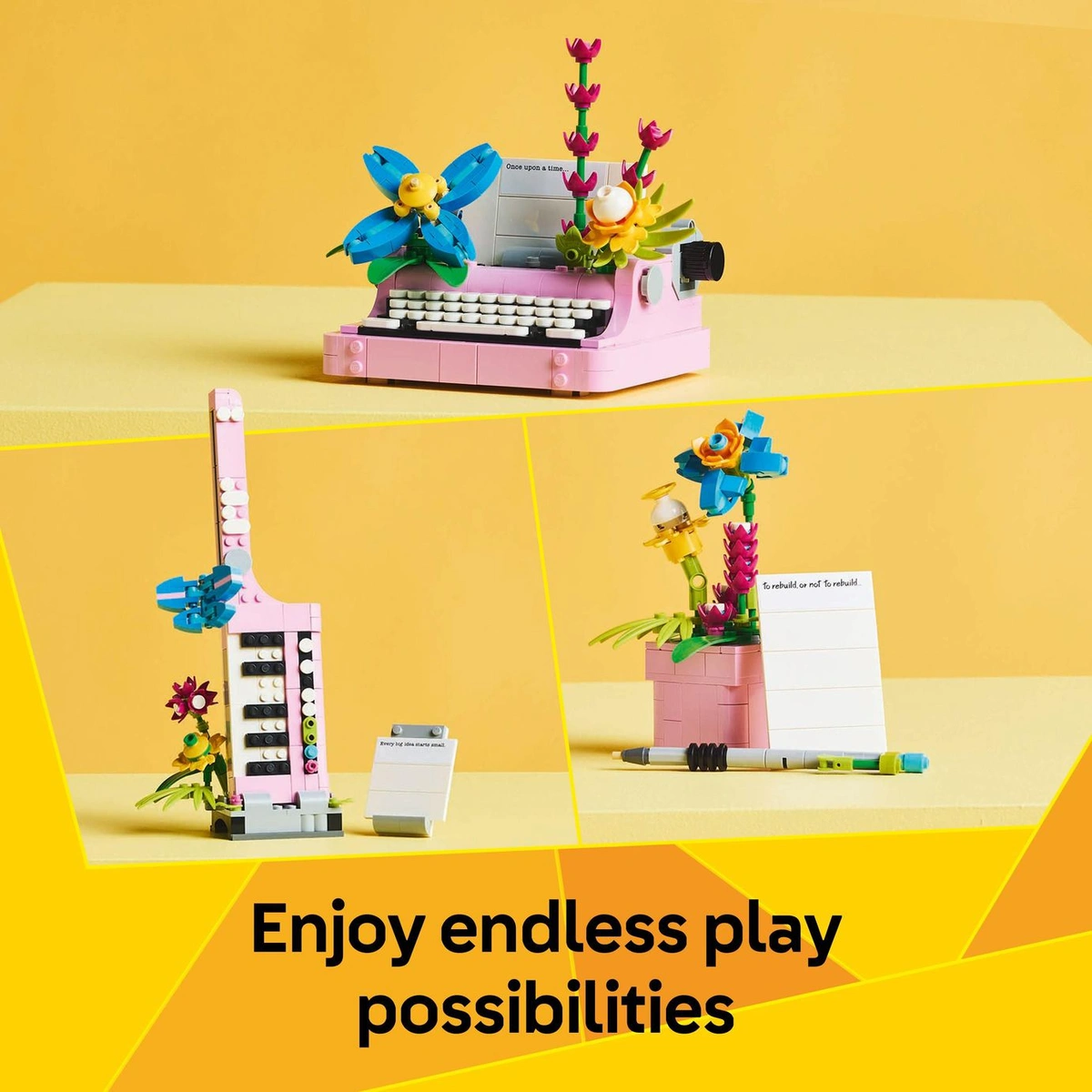 LEGO Creator 3in1 Typewriter with Flowers Toy for Kids 31169
