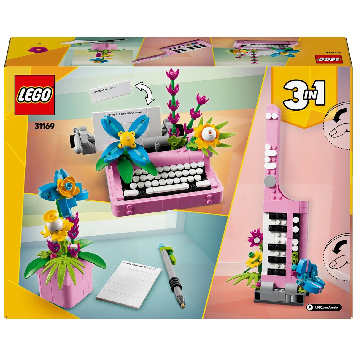 LEGO Creator 3in1 Typewriter with Flowers Toy for Kids 31169