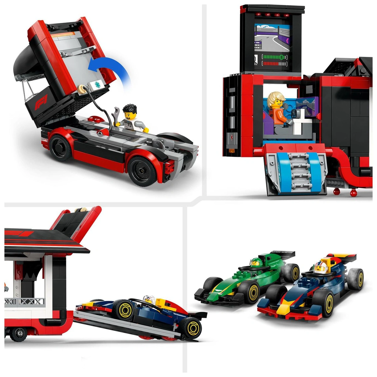 LEGO City F1 Truck with RB20 & AMR24 F1 Cars Playset 60445
