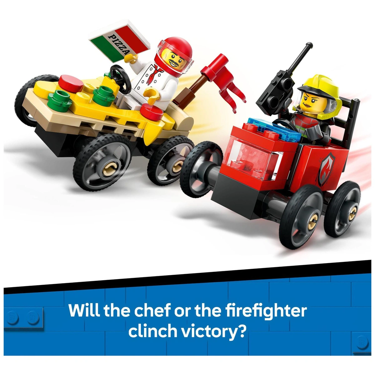 LEGO City Pizza vs. Fire Truck Race Car Pack Toy 60458