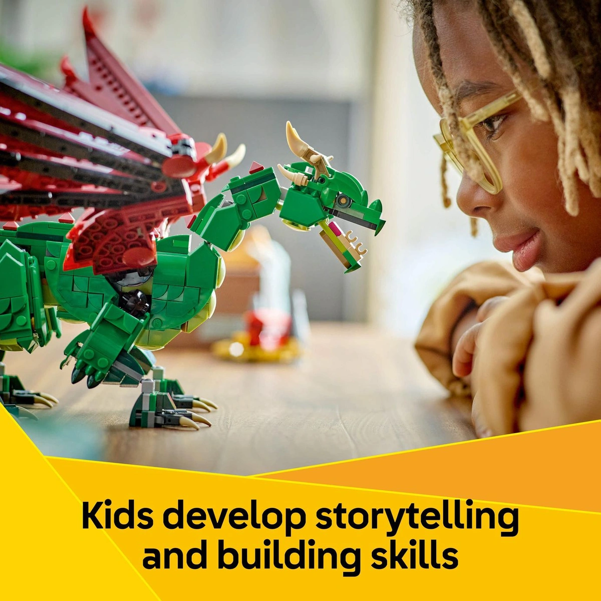 LEGO Creator 3in1 Medieval Dragon Figure, Creative Toy 31161