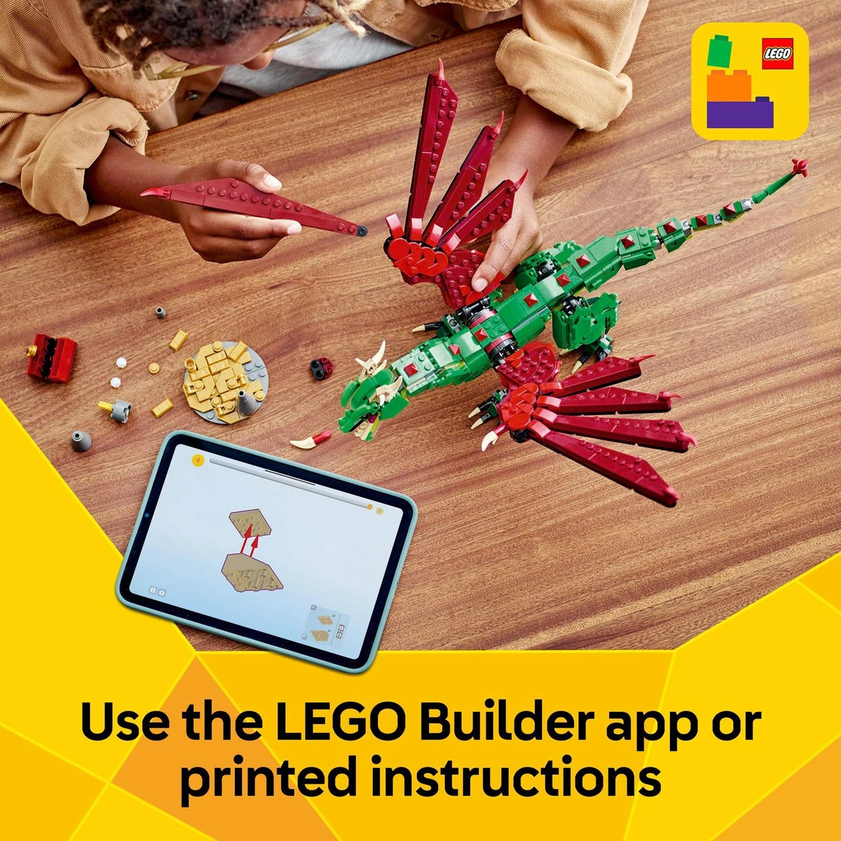 LEGO Creator 3in1 Medieval Dragon Figure, Creative Toy 31161