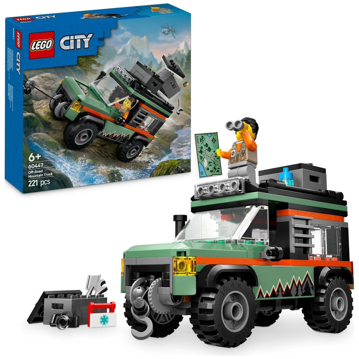LEGO City Off-Road 4x4 Mountain Truck, Toy Vehicle Set 60447