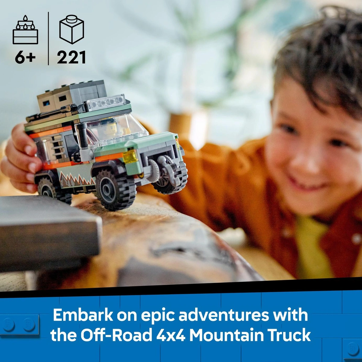 LEGO City Off-Road 4x4 Mountain Truck, Toy Vehicle Set 60447
