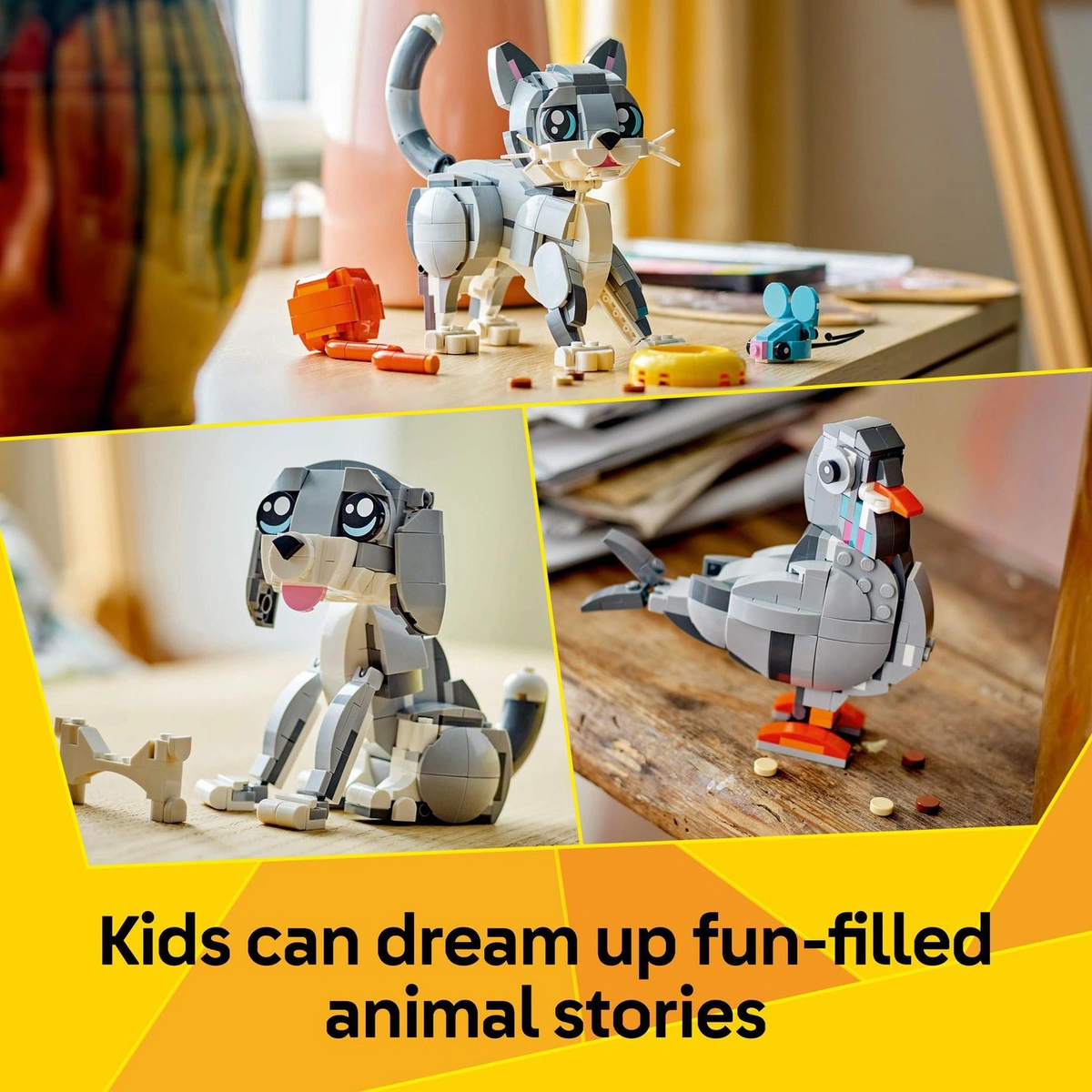 LEGO Creator 3in1 Playful Cat Figure, Toy Animal Set 31163