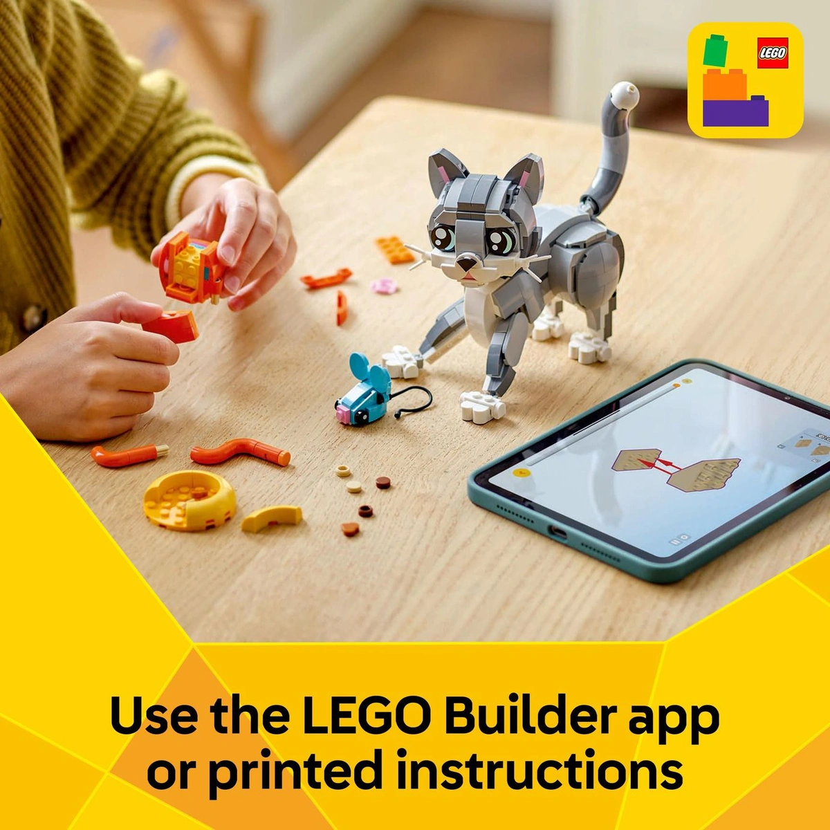 LEGO Creator 3in1 Playful Cat Figure, Toy Animal Set 31163