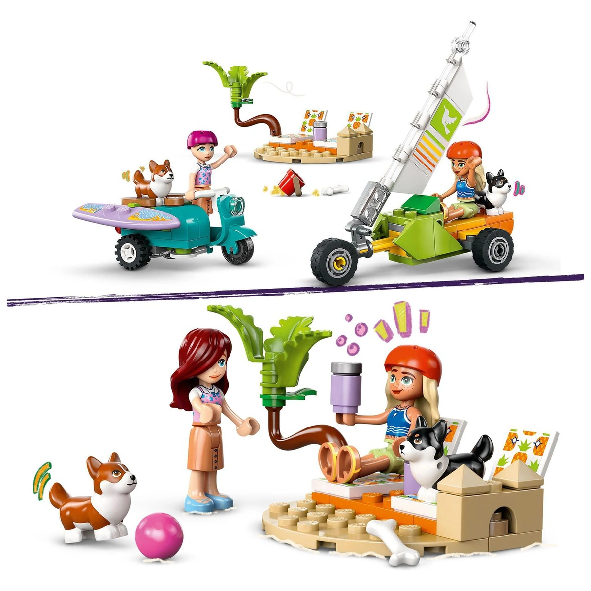 LEGO Friends Surfing Dogs and Scooter Adventure Set 42641