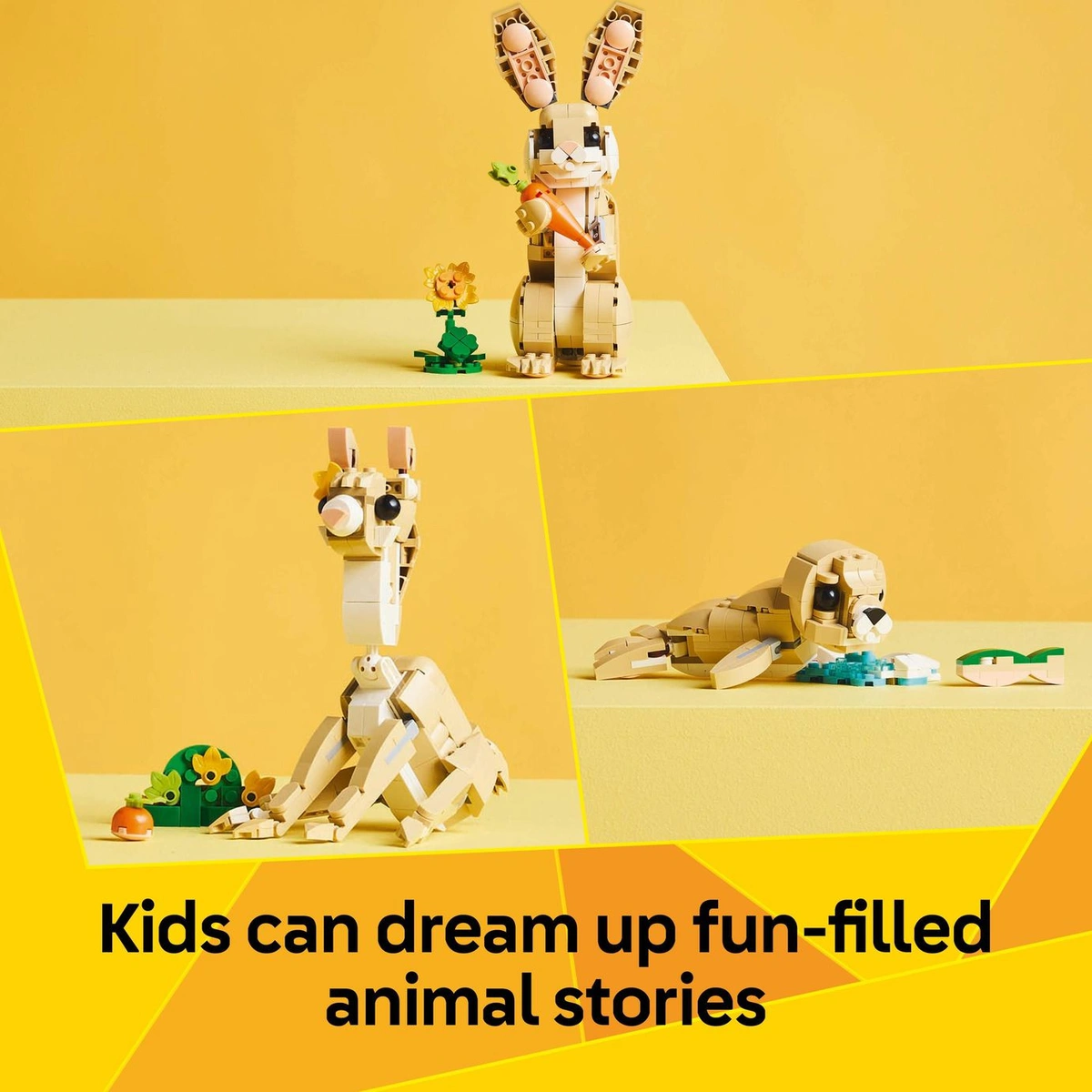 LEGO Creator 3in1 Cute Bunny Toy, Animal Figure Set 31162