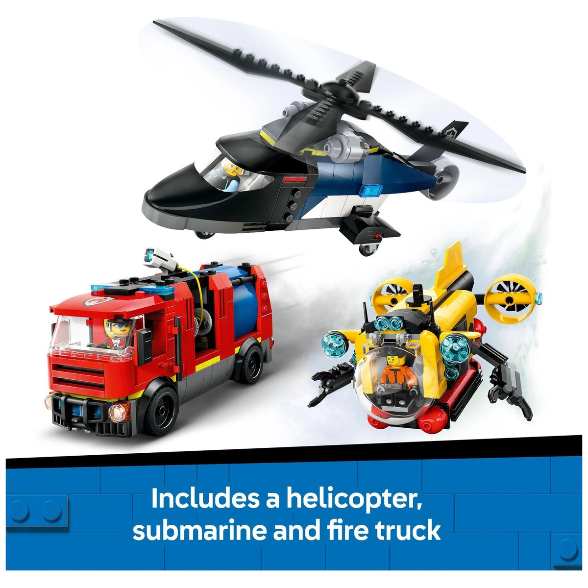 LEGO City Helicopter, Fire Engine & Submarine Remix 60462