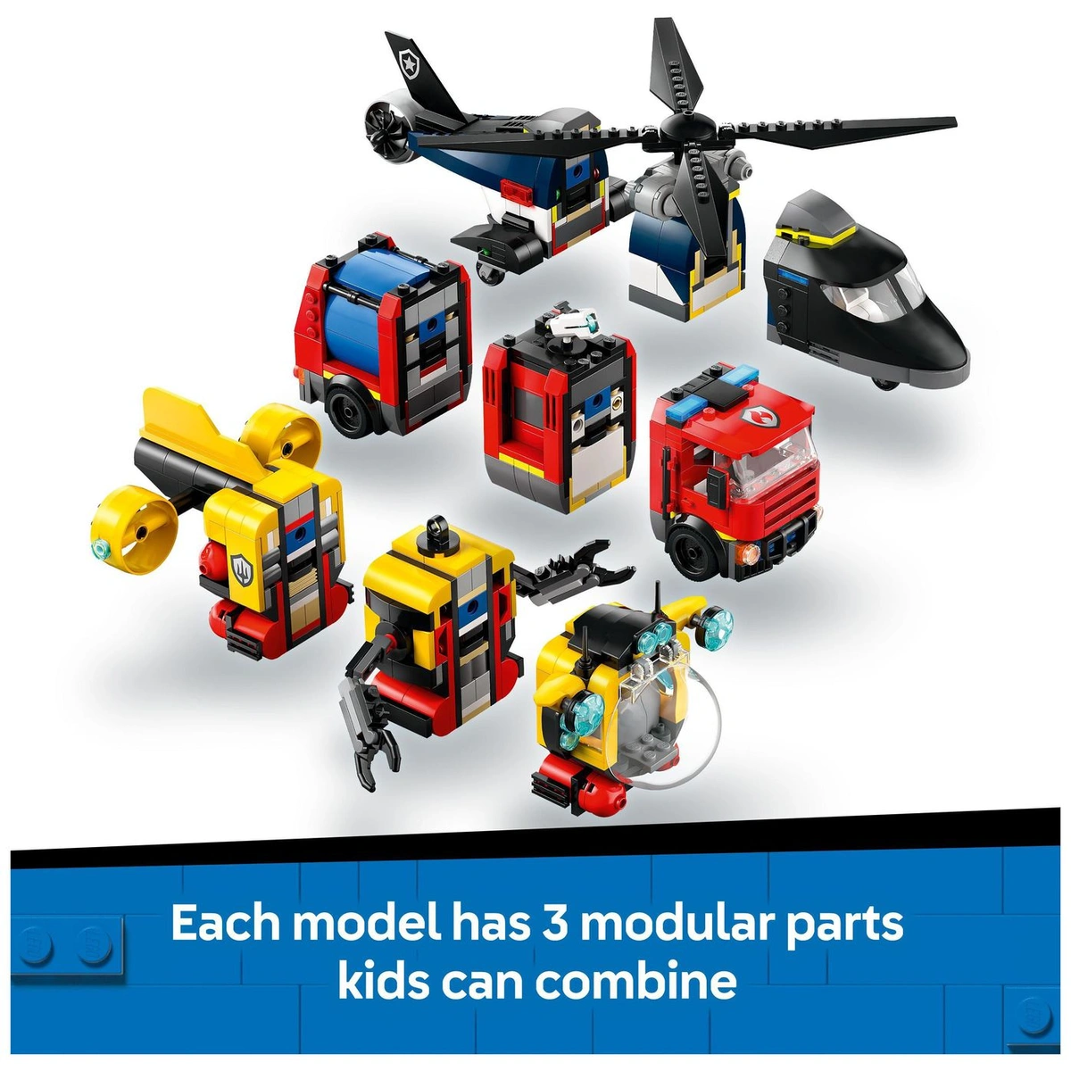 LEGO City Helicopter, Fire Engine & Submarine Remix 60462