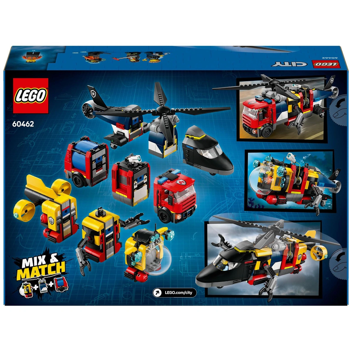 LEGO City Helicopter, Fire Engine & Submarine Remix 60462