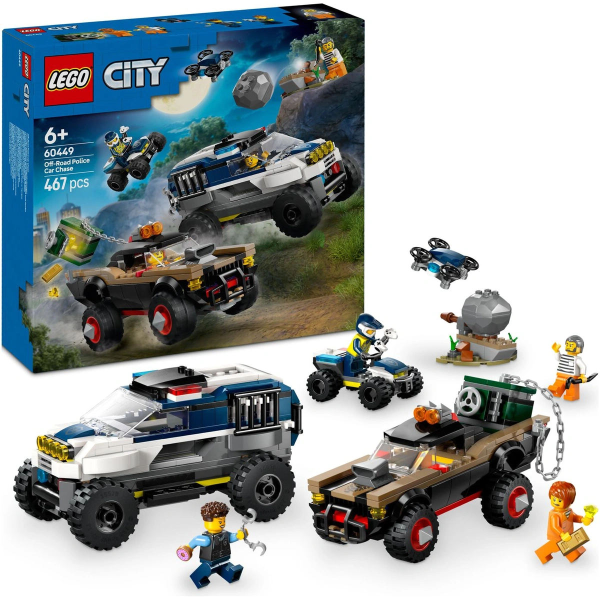 LEGO City Off-Road Police Car Chase, Building Toy Set 60449