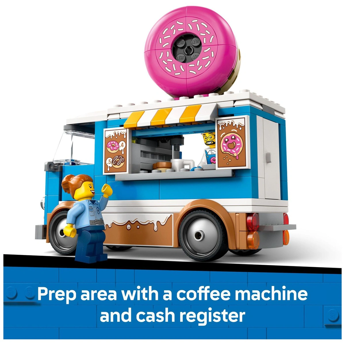 LEGO City Doughnut Truck Toy, Set with 2 Minifigures 60452