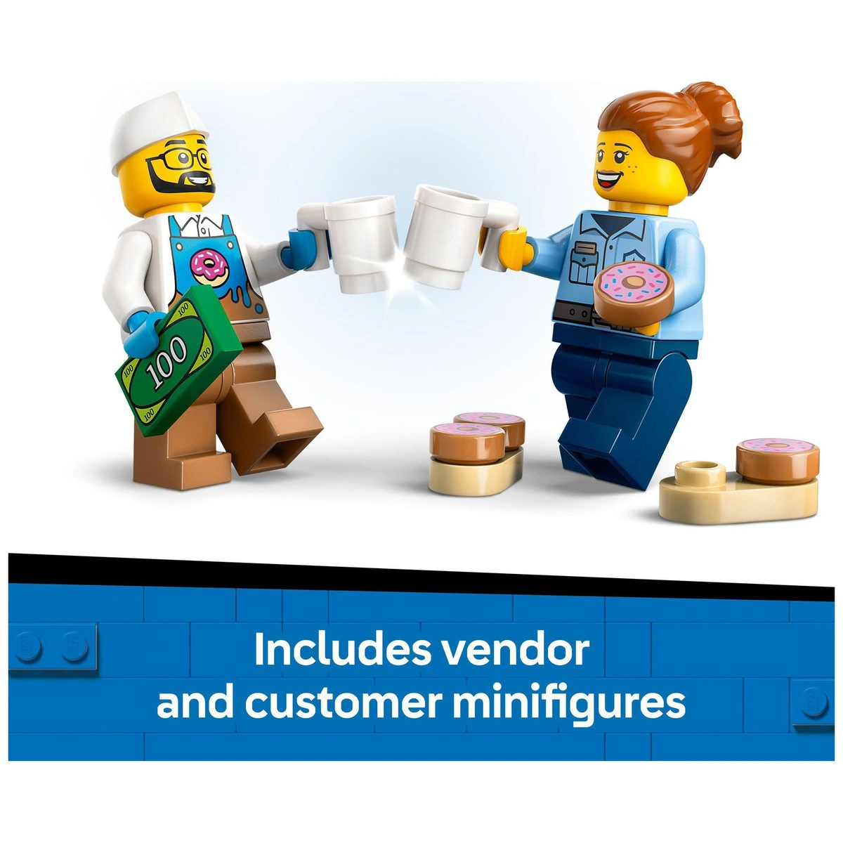 LEGO City Doughnut Truck Toy, Set with 2 Minifigures 60452