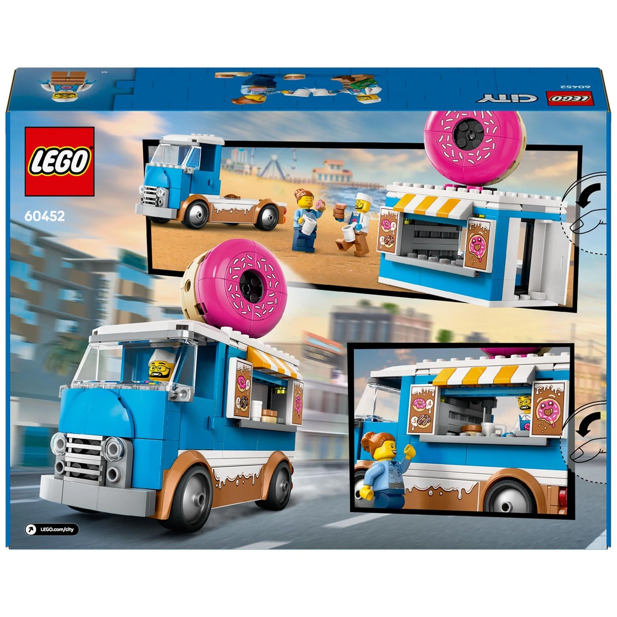 LEGO City Doughnut Truck Toy, Set with 2 Minifigures 60452