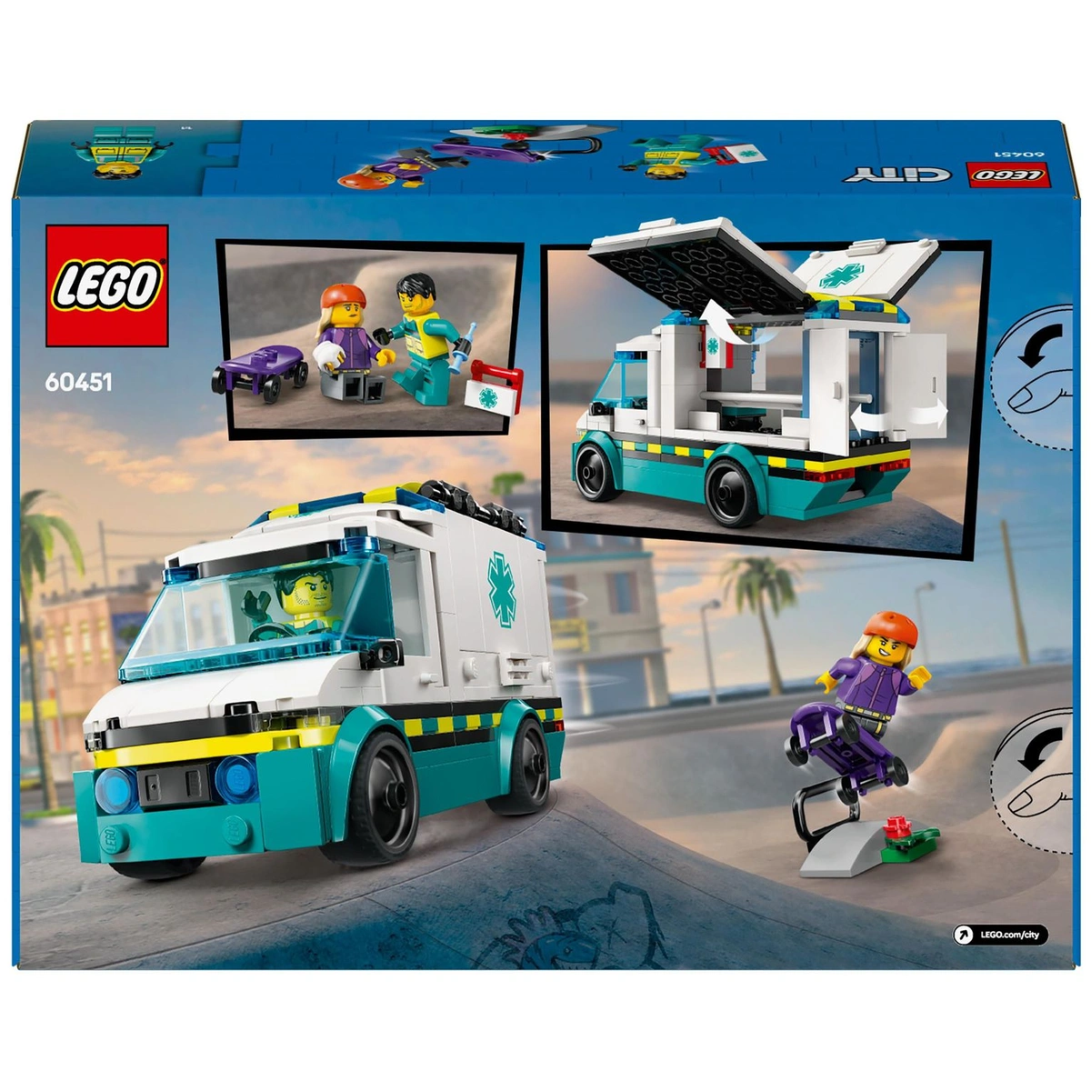 LEGO City Emergency Ambulance Toy Set with Minifigures 60451