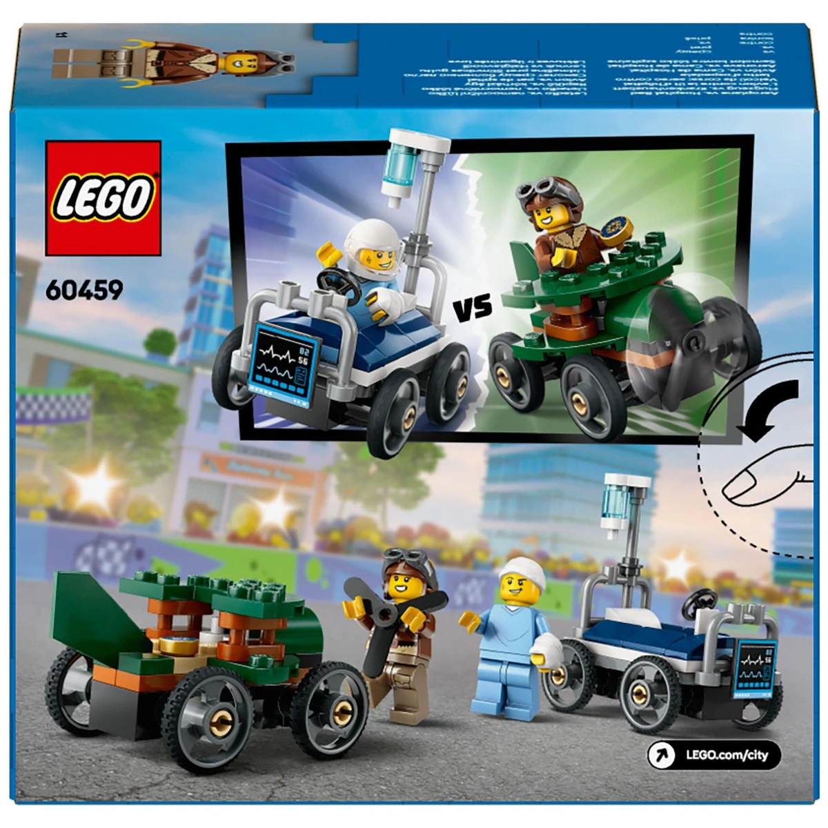 LEGO City Aeroplane vs. Hospital Bed Race Car Pack 60459