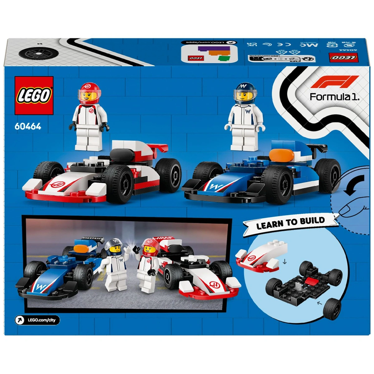 LEGO City F1 Williams Racing & Haas F1 Race Cars Set 60464