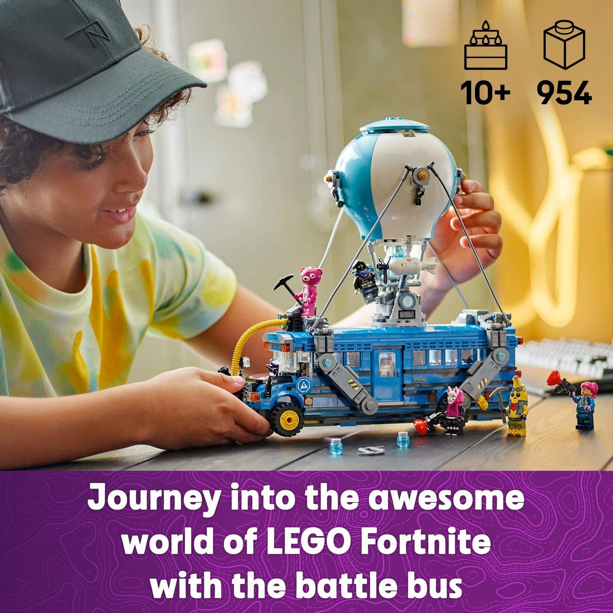 LEGO Fortnite Battle Bus Toy Set with 9 Characters 77073